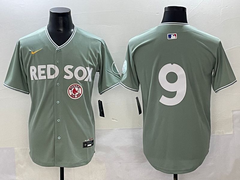 Men 2025 Boston Red Sox #9 No Name Light Green Joint Name Nike MLB Jersey style 11->youth mlb jersey->Youth Jersey